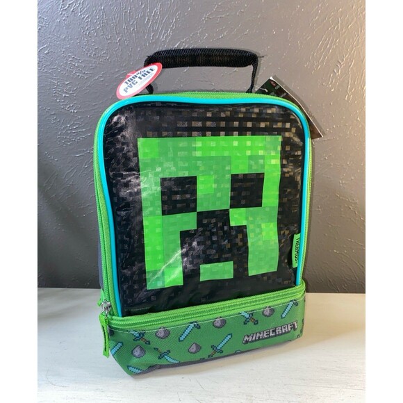 Thermos Minecraft Creeper Dual Insulated Padded Lunch Box - NWT - Picture 1 of 7